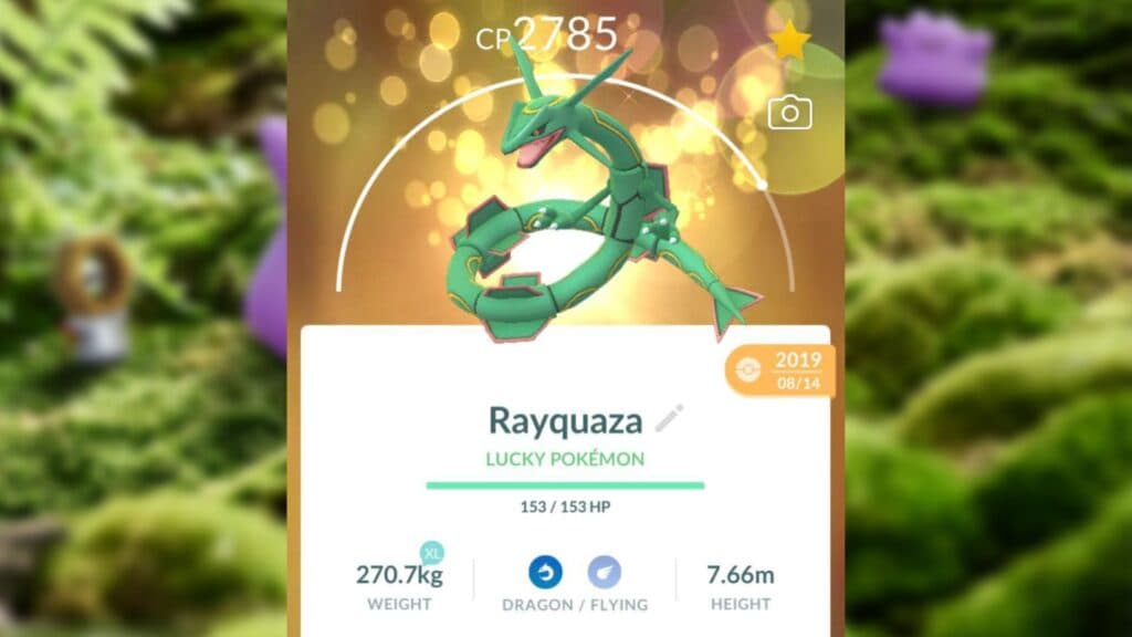 lucky pokemon rayquaza in pokemon go