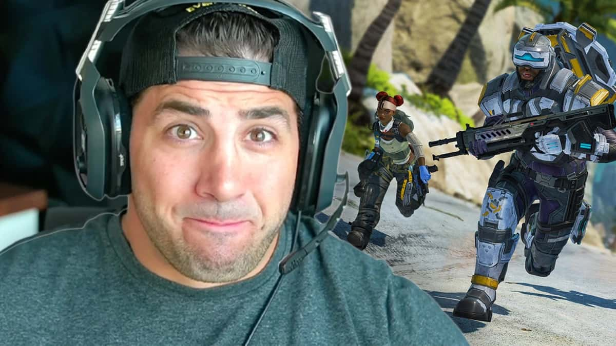 nickmercs with apex legends characters running with guns