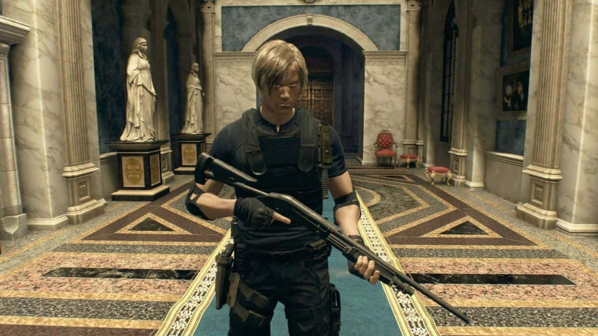 resident evil 4 leon kennedy with shotgun