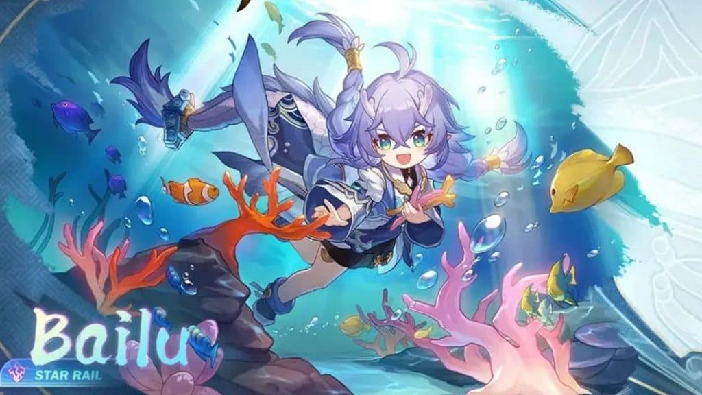 Bailu underwater in Honkai Star Rail