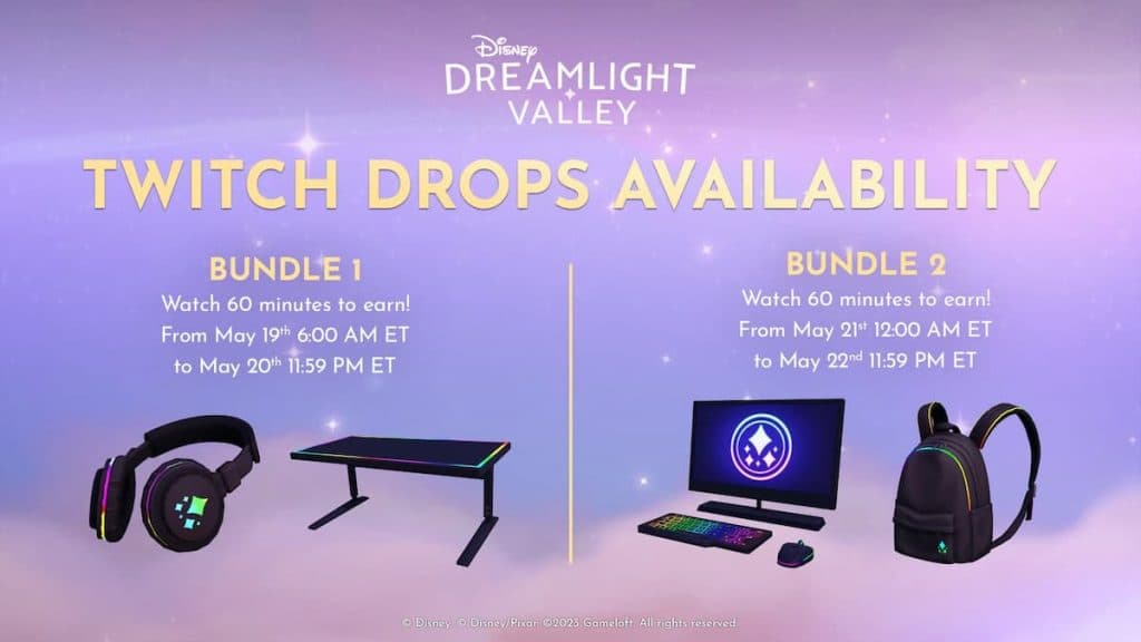 Twitch drop items in Disney Dreamlight Valley