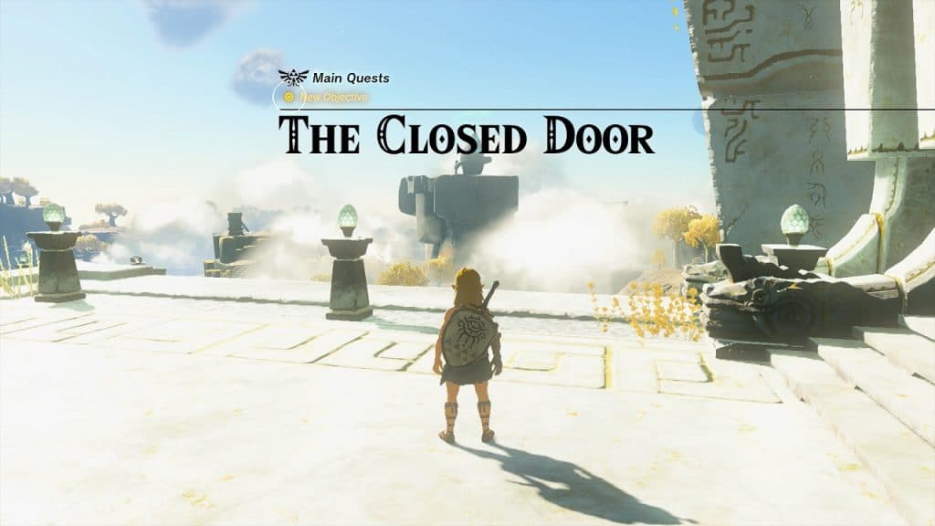 Link starting The Closed Door quest in Zelda Tears of the Kingdom