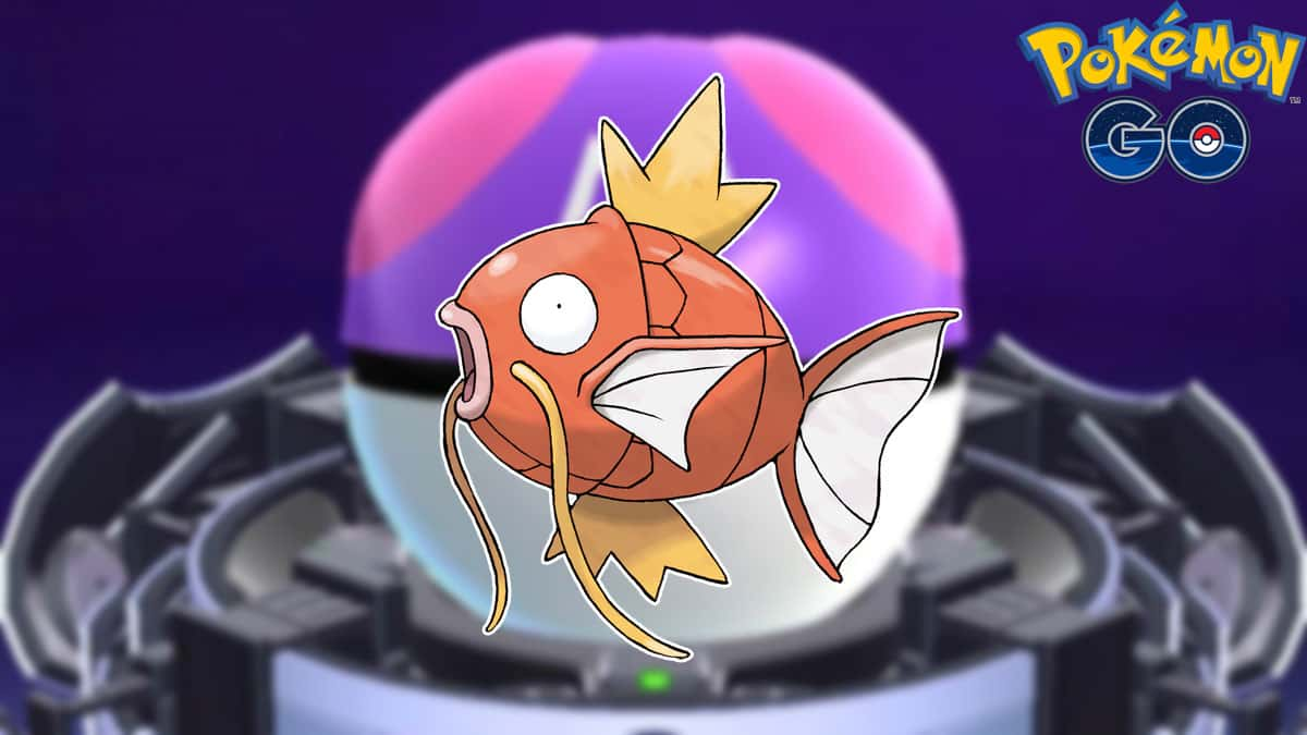 Magikarp and a Master Ball in Pokemon Go