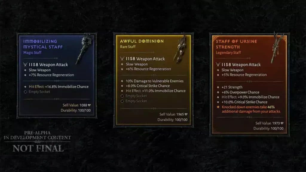 Diablo 4 item rarity