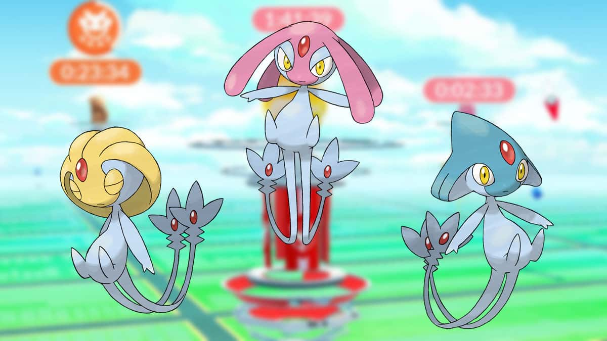 Uxie, Mesprit, and Azelf in Pokemon Go Raids