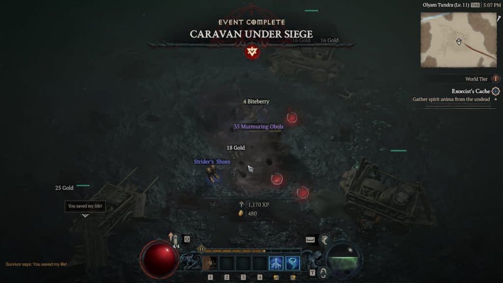 Diablo 4 event rewarding Murmuring Obols upon completing