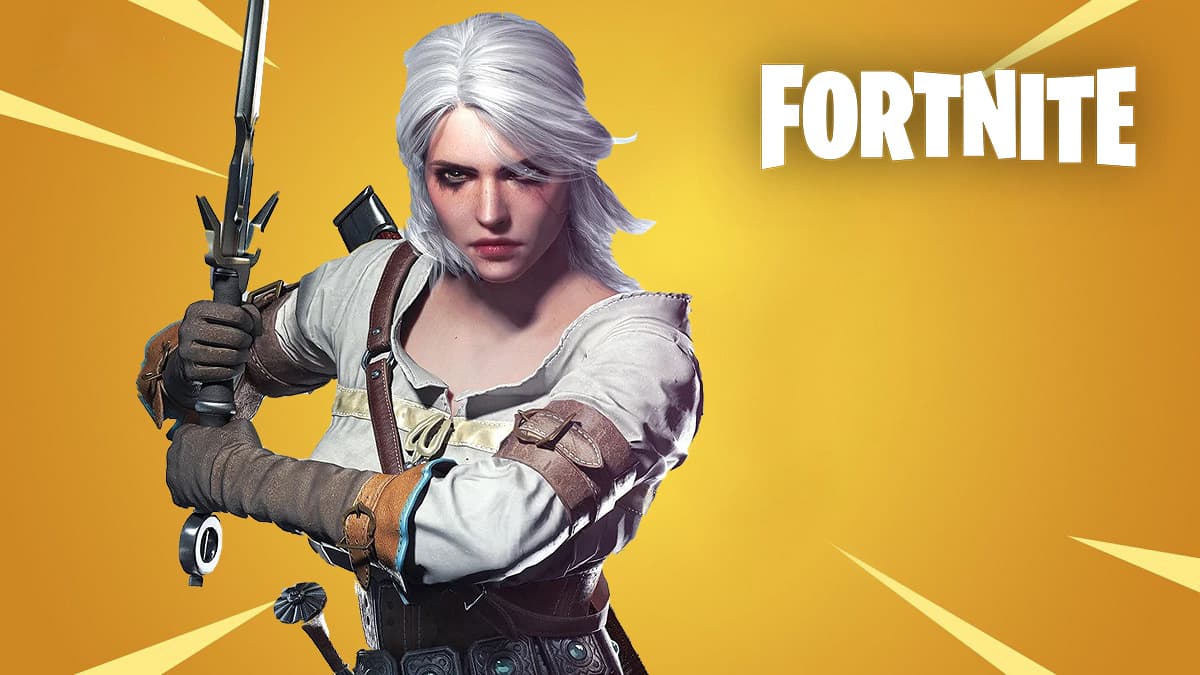 The Witcher 3 Ciri in front of Fortnite background