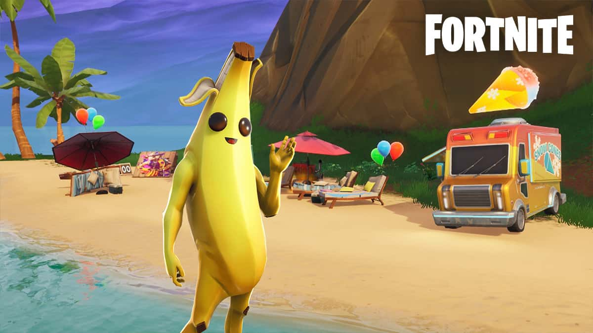 Peely in Fortnite beach