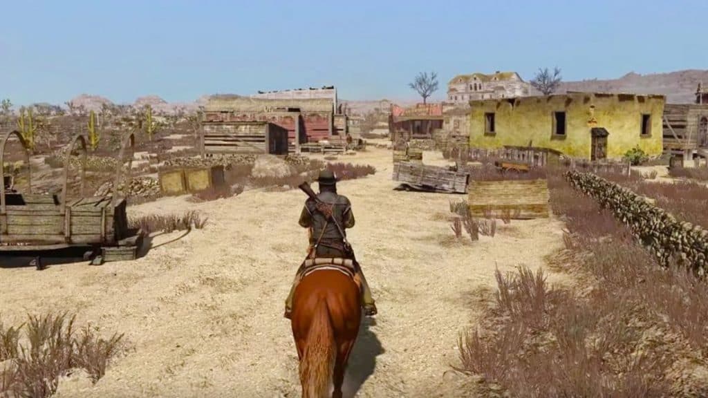 John Marston riding horse in Red Dead Redemption