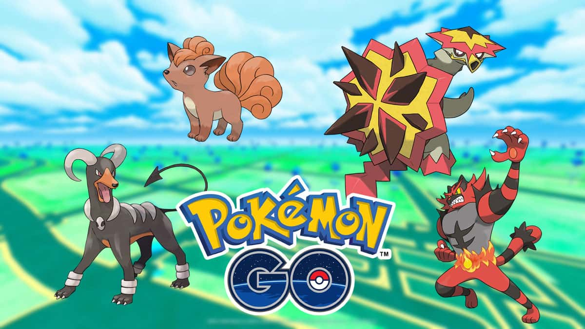 Four Pokemon featured in the Dark Flames Pokemon Go event