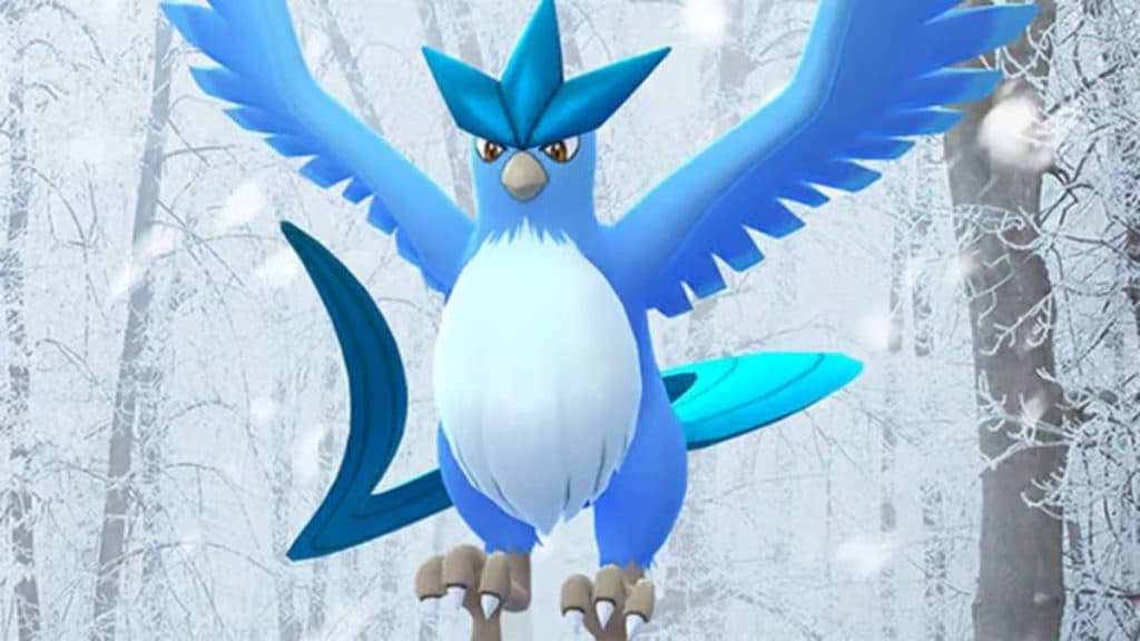 pokemon go articuno in its natural snowy habitat