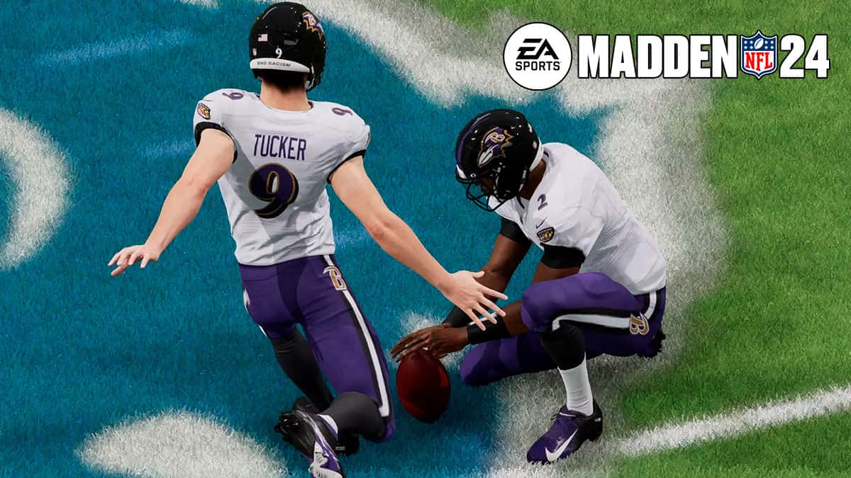 Baltimore Ravens Kicker Justin Tucker in Madden 24.