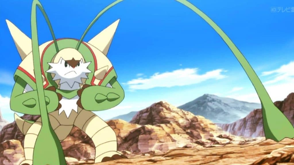 chesnaught using its pokemon go move vine whip