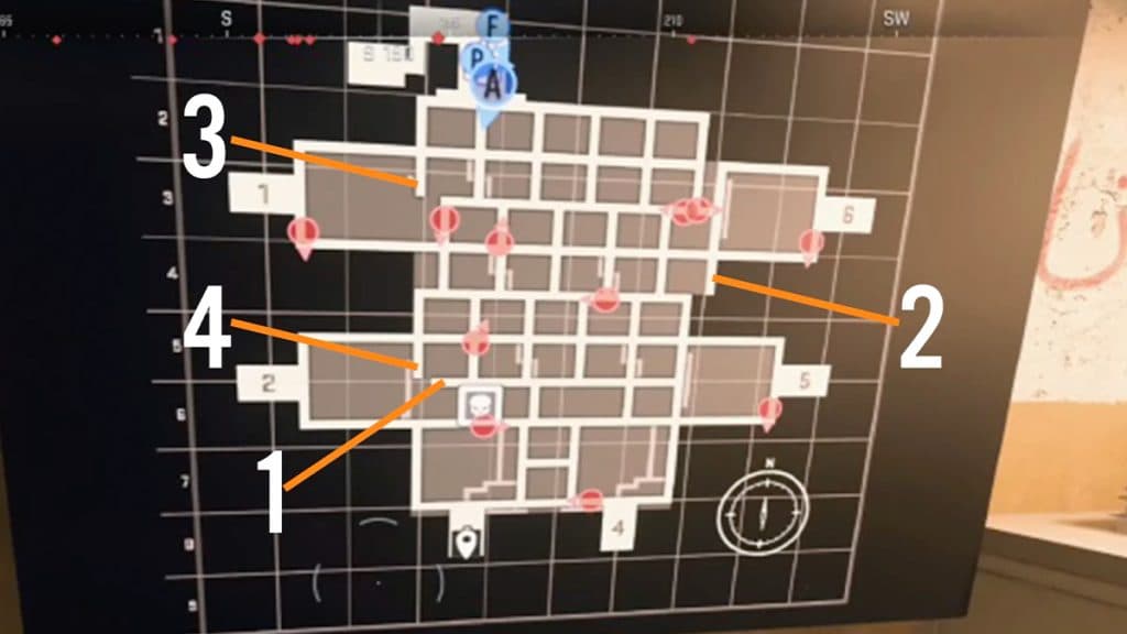 Modern Warfare 2 Atomgrad Raid Episode 4 Tarnished Camo Surveillance screen with locations