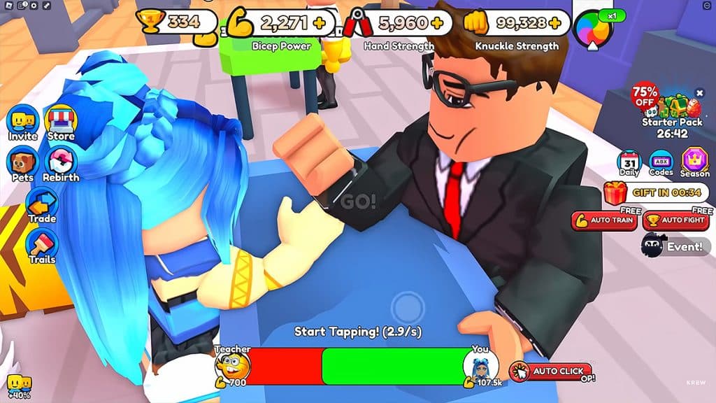 Roblox Arm Wrestle simulator characters