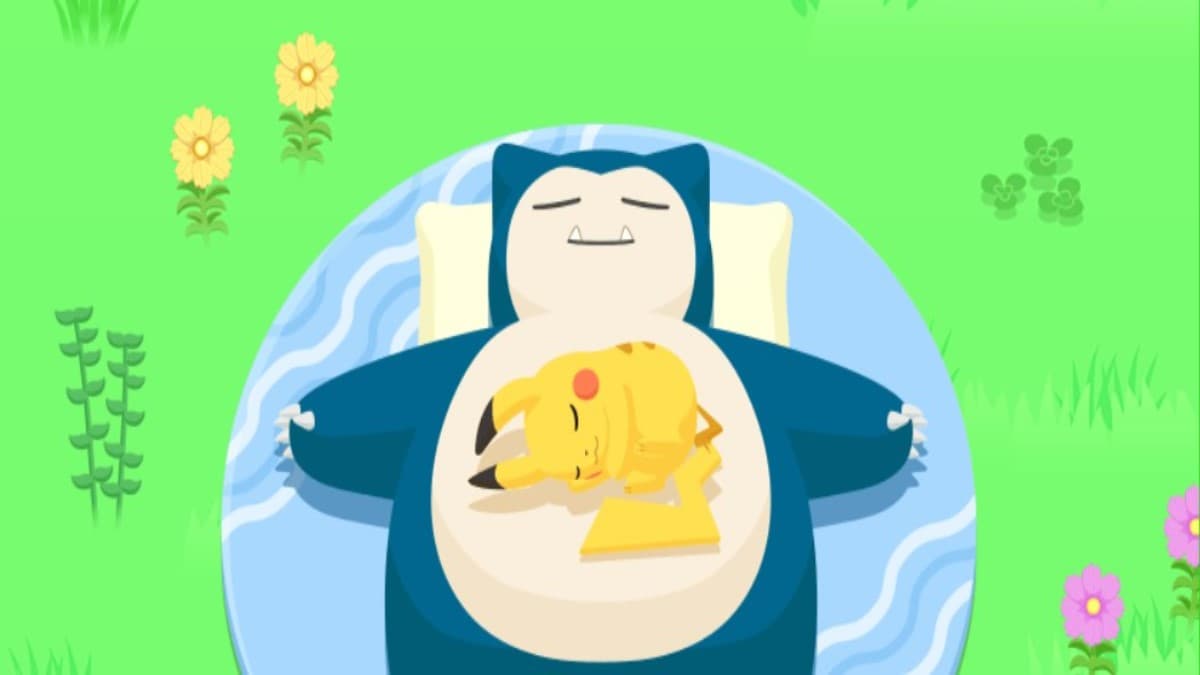 pokemon sleep dream shards promo image with snorlax and pikachu