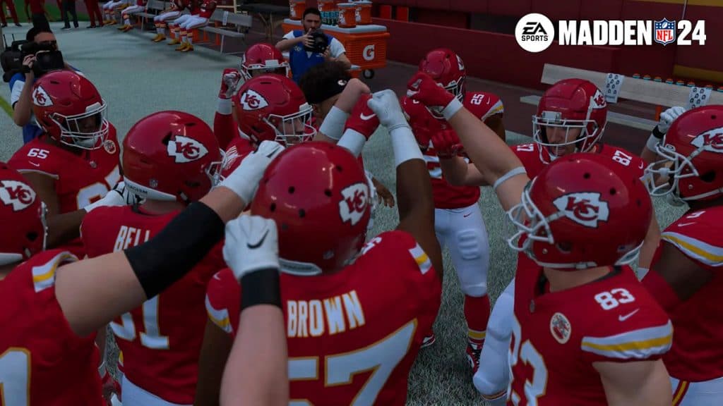 Kansas City Chiefs squad in Madden 24.