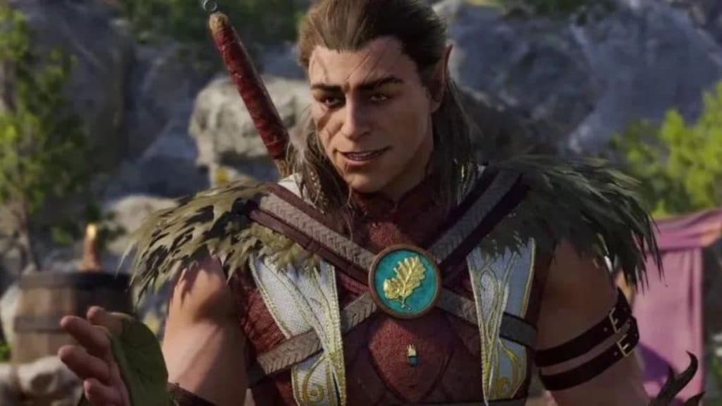 A Baldur's Gate 3 character in a cutscene