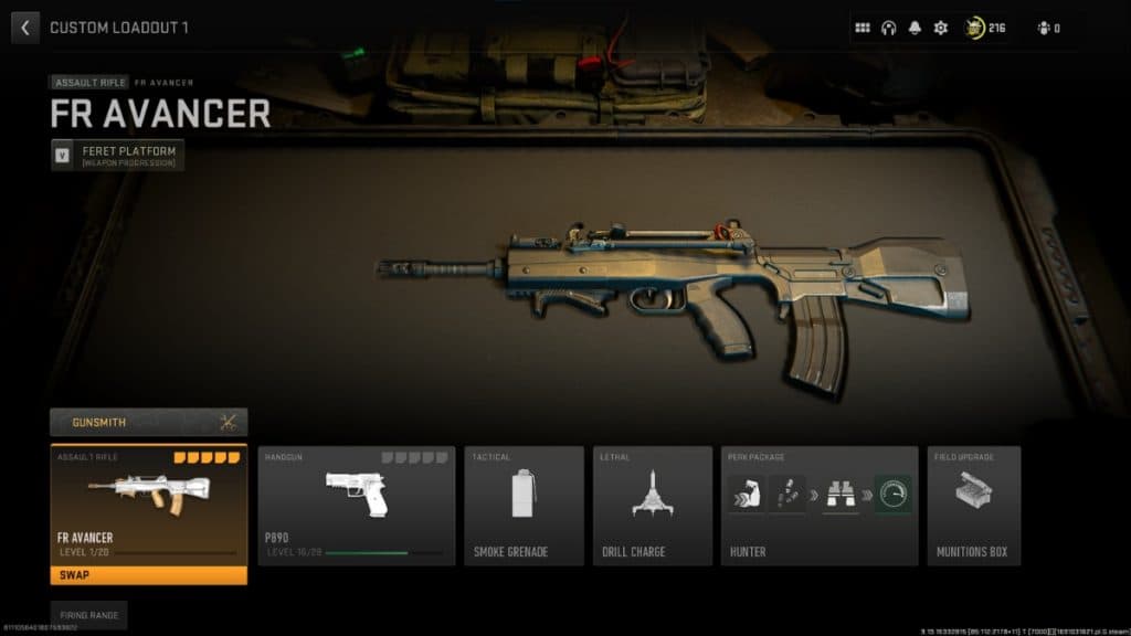 The new FR Avancer in Modern Warfare 2.