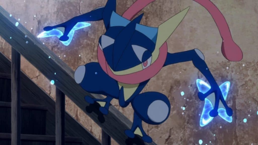 greninja pokemon go using water shuriken in the anime