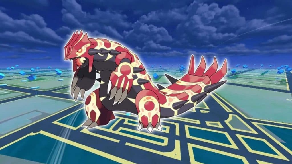 primal groudon with pokemon go background