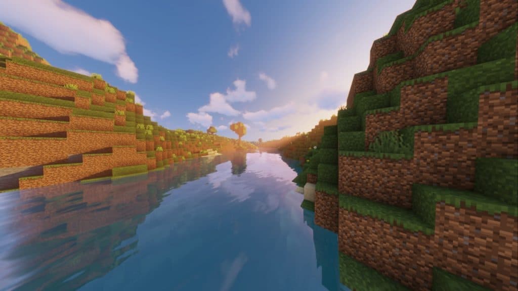 River in Minecraft valley.