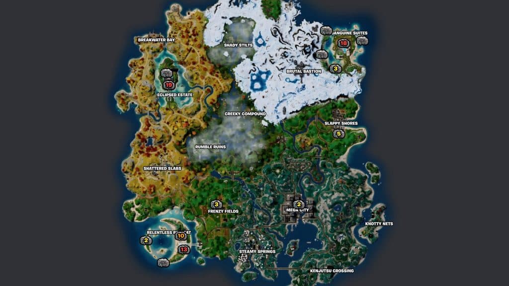 Fortnite Chapter 4 Season 4 Heis Bags locations