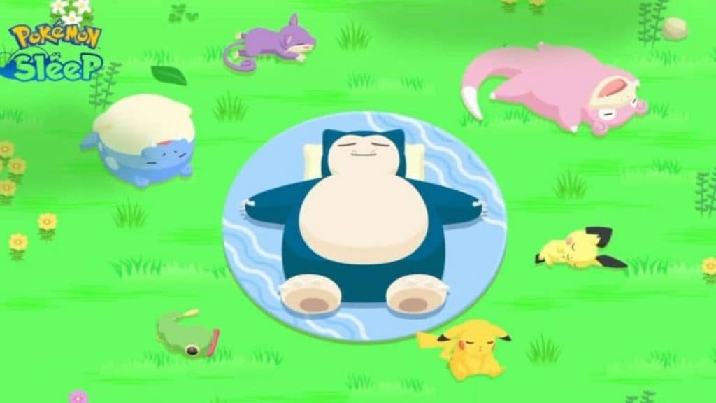 pokemon sleep snorlax with different pokemon sleeping around it