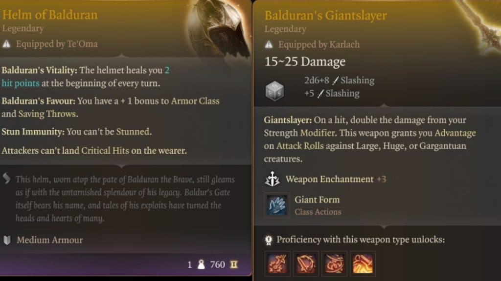 helm of balduran and balduran's giantslayer in baldur's gate 3