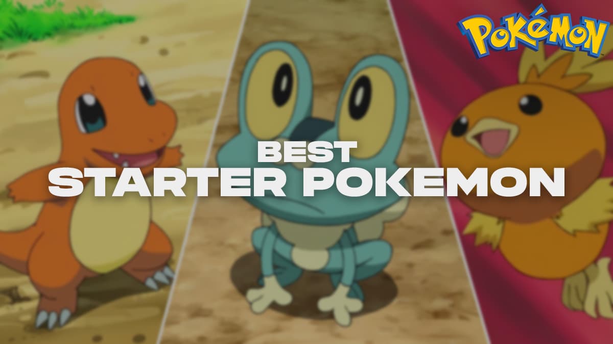 Charmander, Froakie, and Torchic in Pokemon.