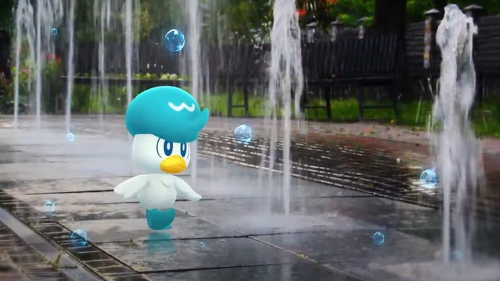 pokemon go quaxly from the a paldean adventure trailer