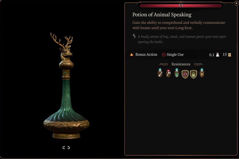 Potion of Animal Speaking Baldur's Gate 3