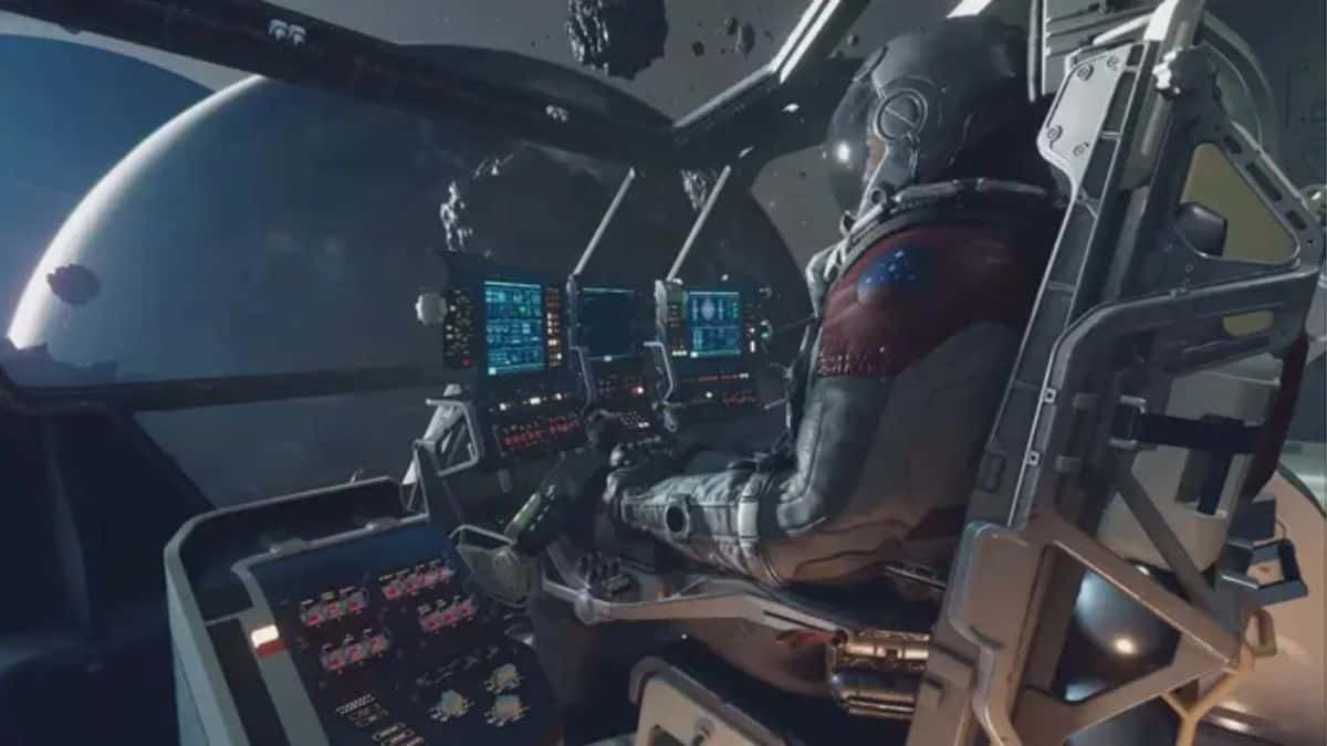 Ship's cockpit in Starfield