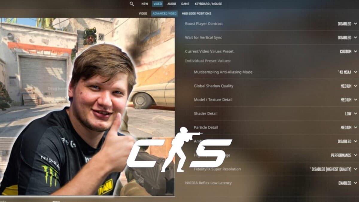 s1mple settings in CS2