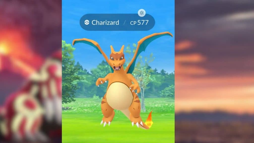 Zarua disguised as Clone Charizard in Pokemon Go