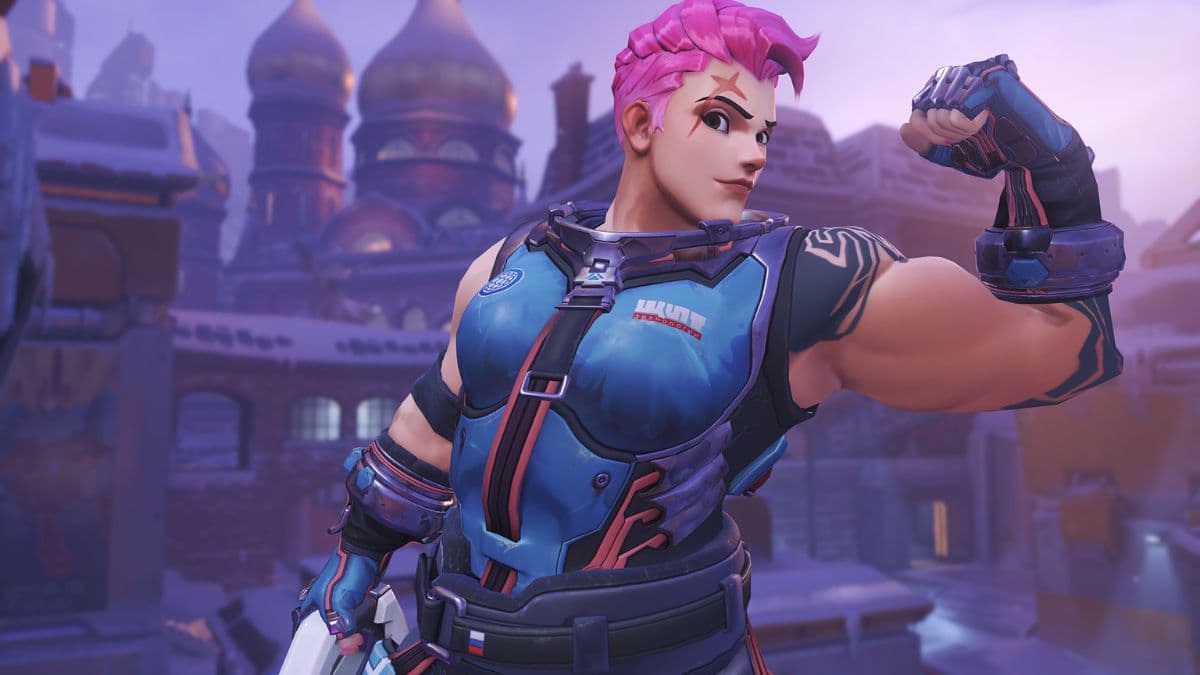 zarya flexing her muscle in overwatch 2