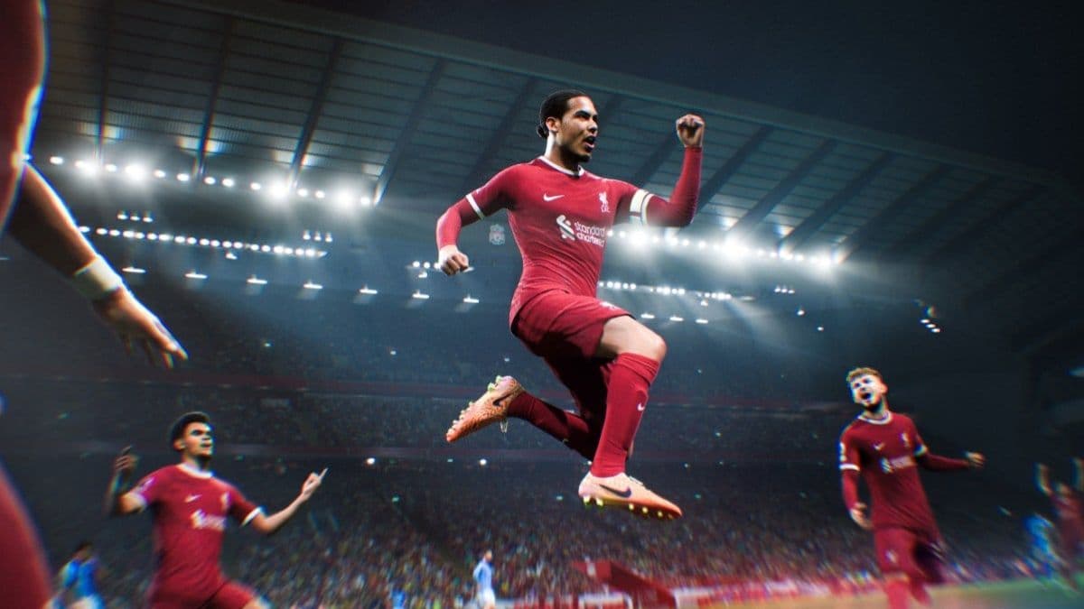 Van Dijk celebrating in EA FC 24