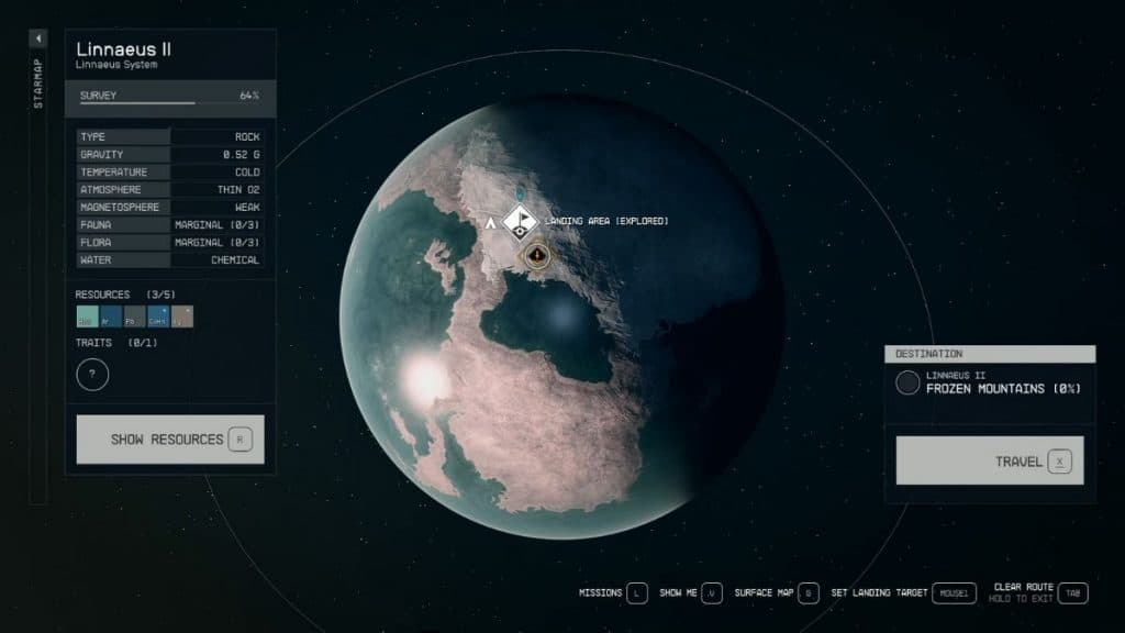 starfield map linnaeus ii