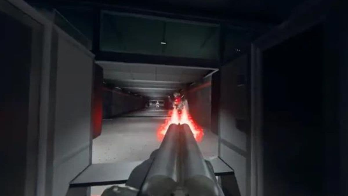 mw2 and warzone doom super shotgun in the firing range