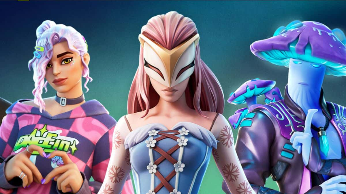 fortnite skins posing in key art