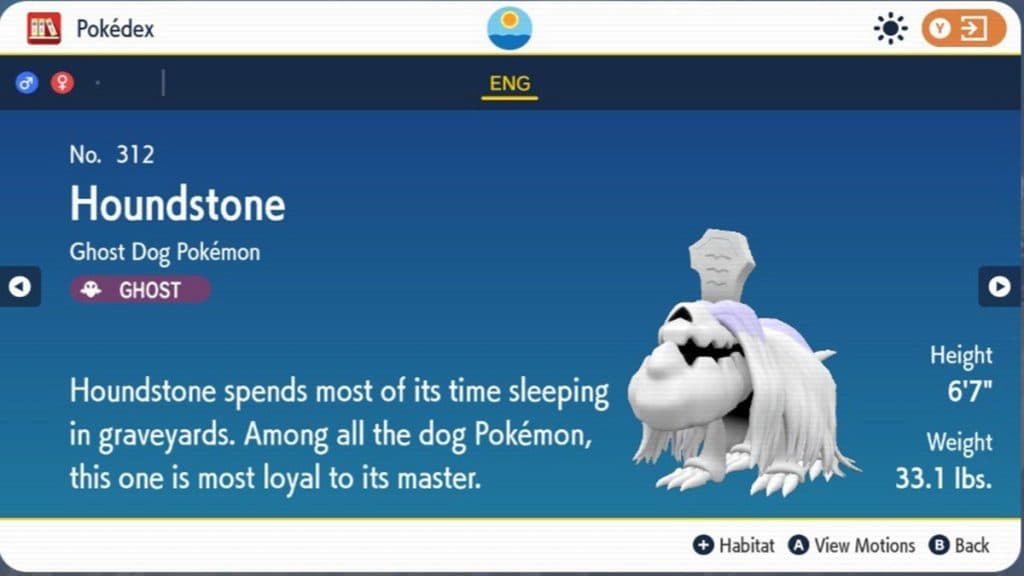 Houndstone Pokedex entry