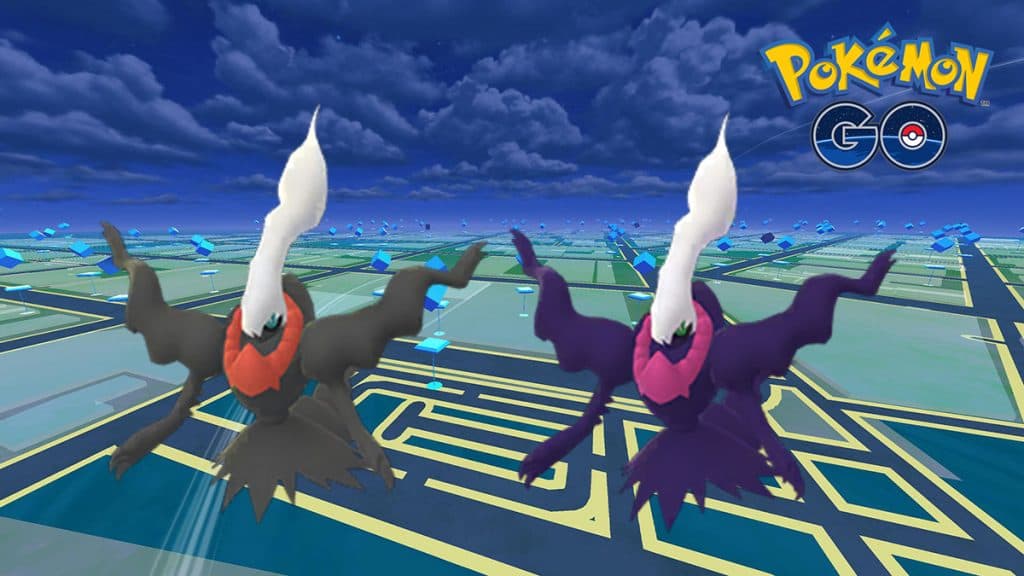 Darkrai and shiny Darkrai in Pokemon Go.