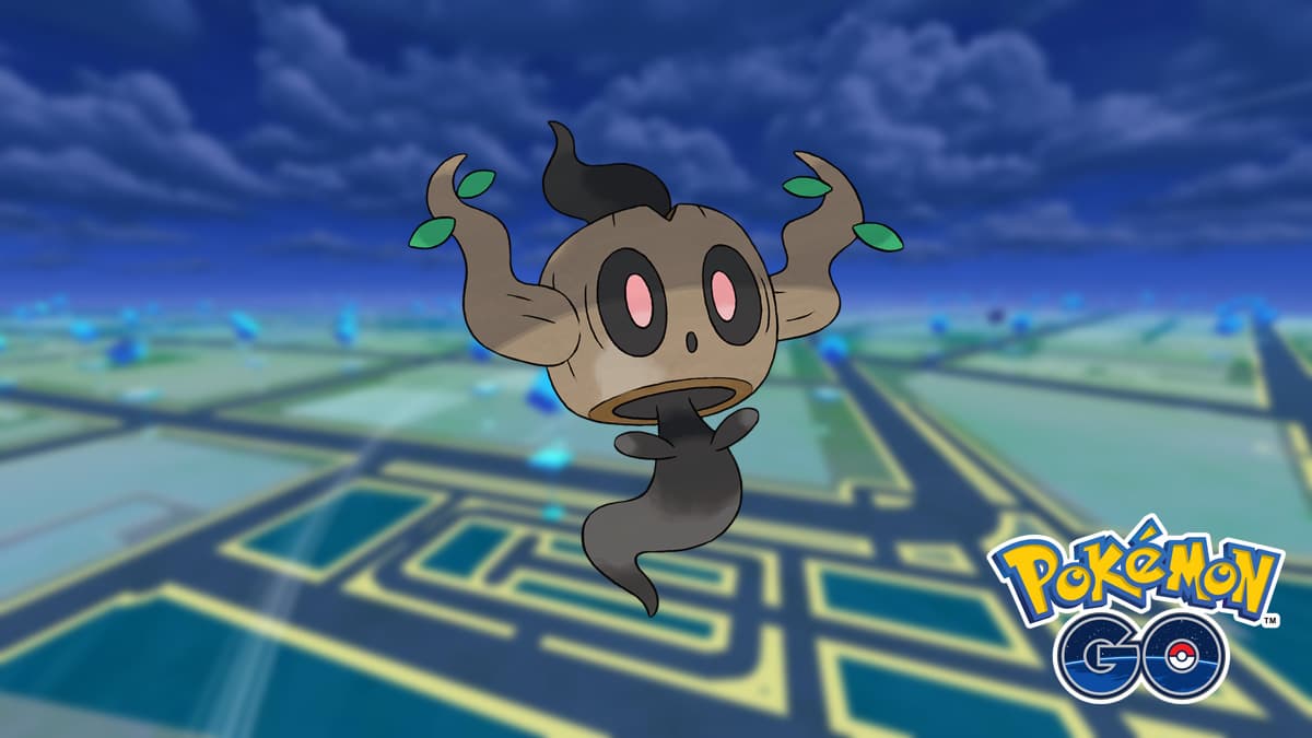 Phantump in a Pokemon Go night background