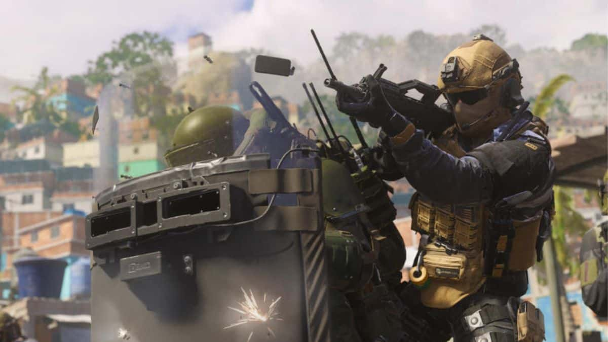 mw3 operators behind a riot shield