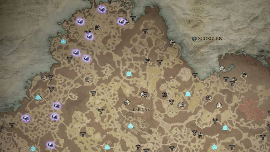 Diablo 4 Living Steel chests locations Scosglen