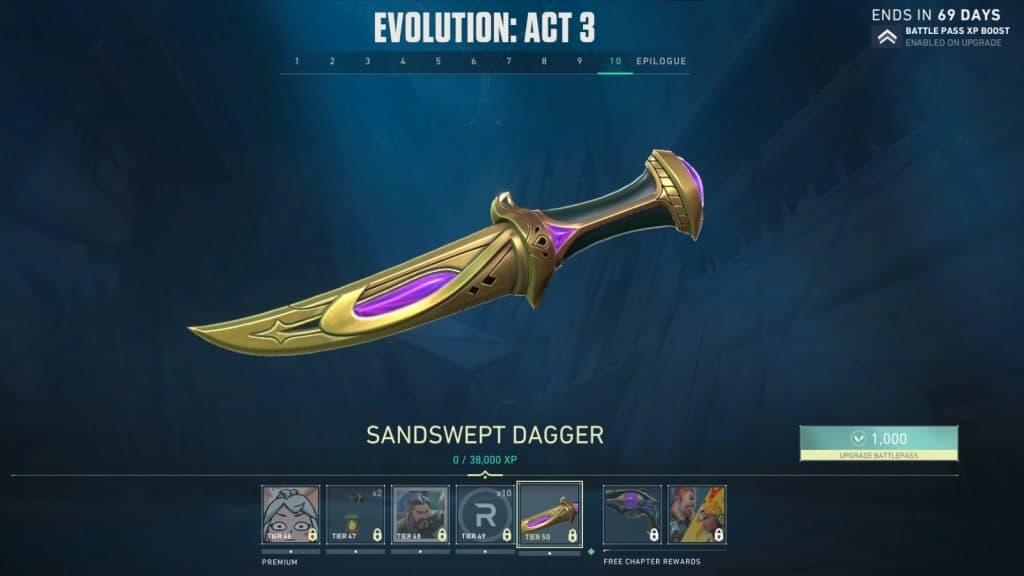 Tier 50 Knife reward in Valorant's Episode 7 Act 3 Battle Pass