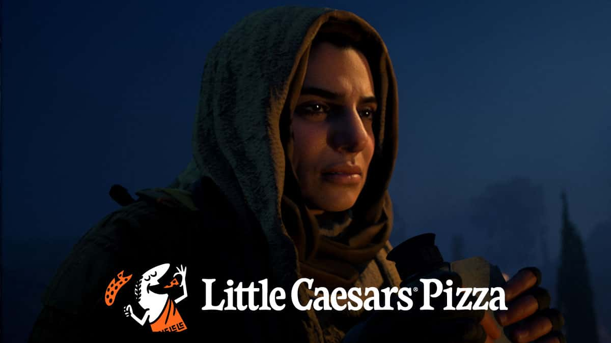 Farah in Modern Warfare 3 and Little Caesars logo