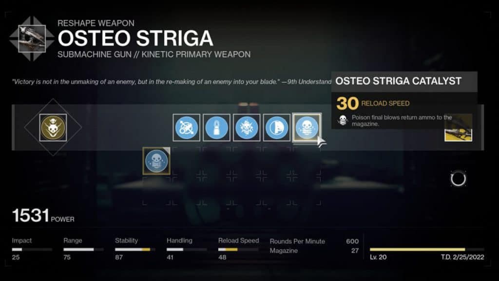 Osteo Striga Crafting in Destiny 2