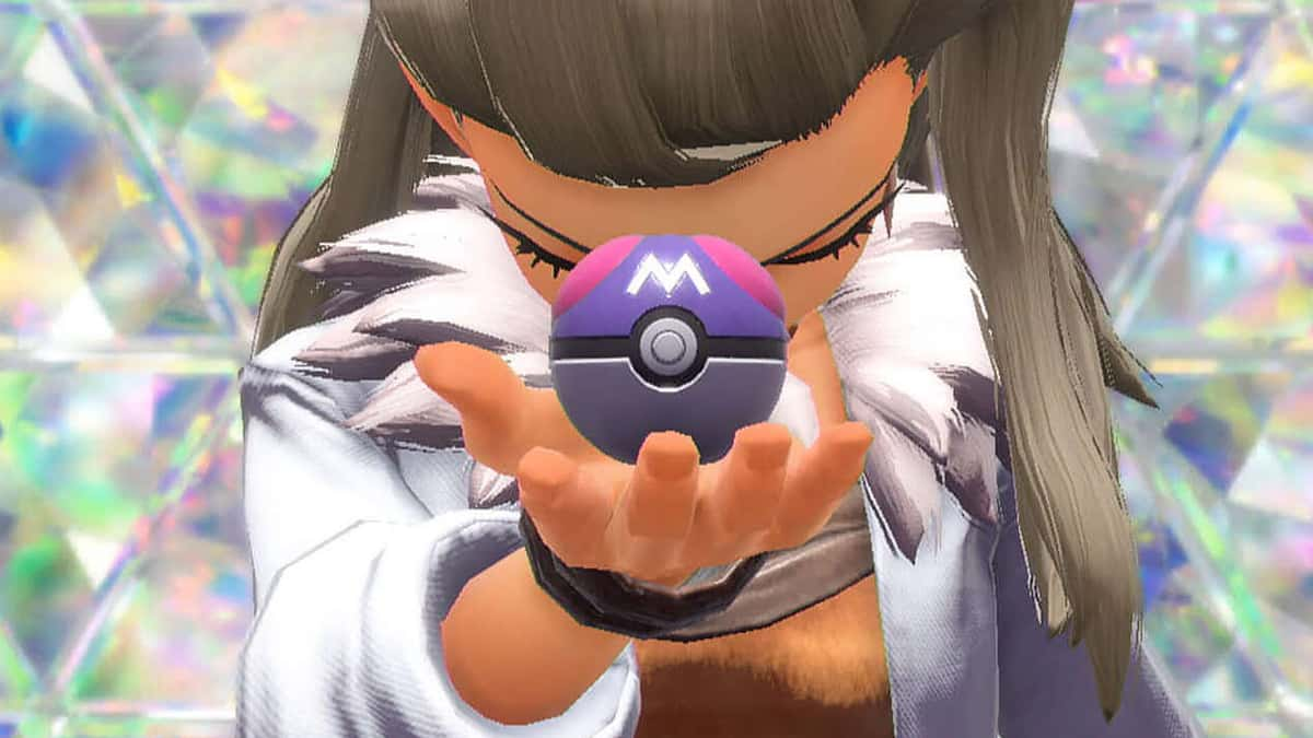 The masterball in the professor's hands at the end of Pokemon Scarlet Violet