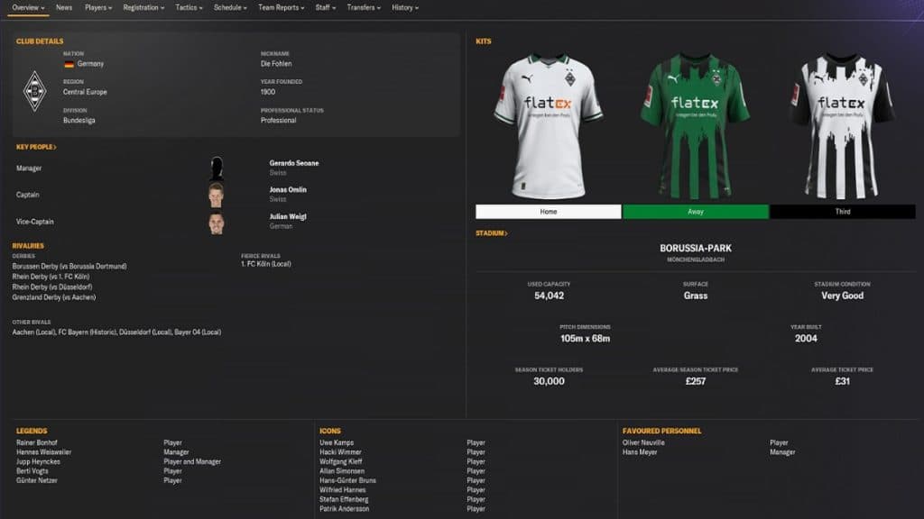 Borussia Monchengladbach hub in FM24